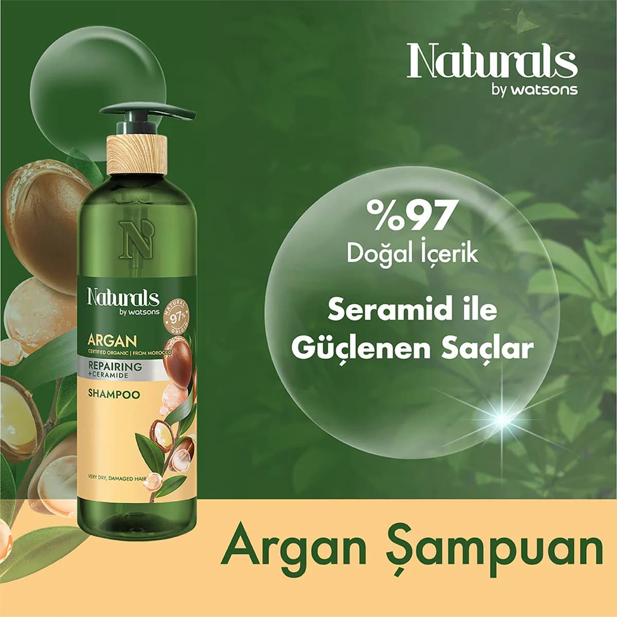 Шампунь с аргановым маслом Naturals By Watsons 490 мл