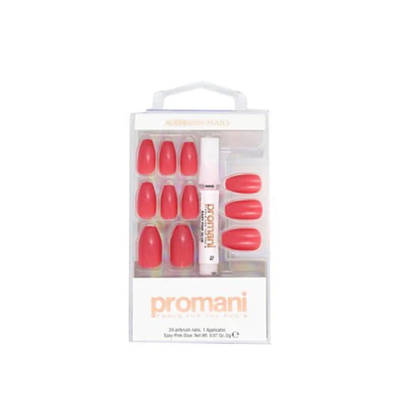 Promani Pearl Pink False Nail Kit Rose Pink