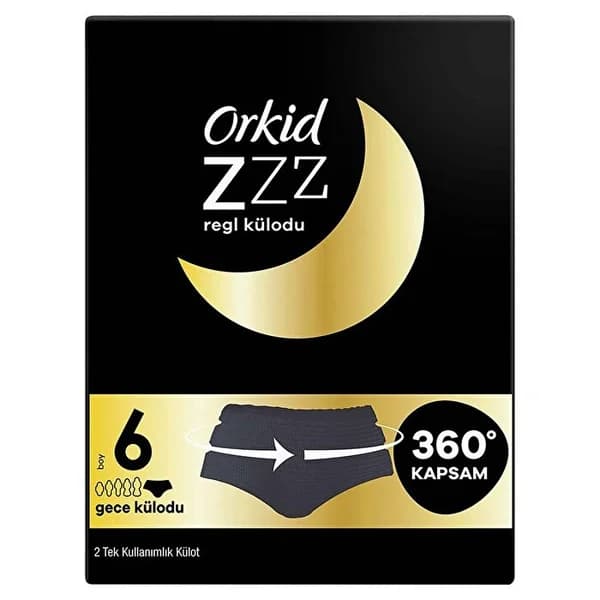 Orkid Menstrual Night Panties 6 Size 2
