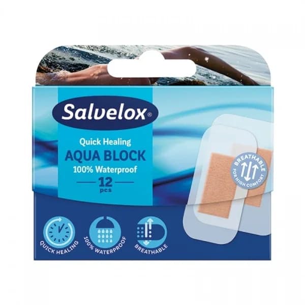 Salvelox Aqua Block Waterproof Band-aid 12 pcs