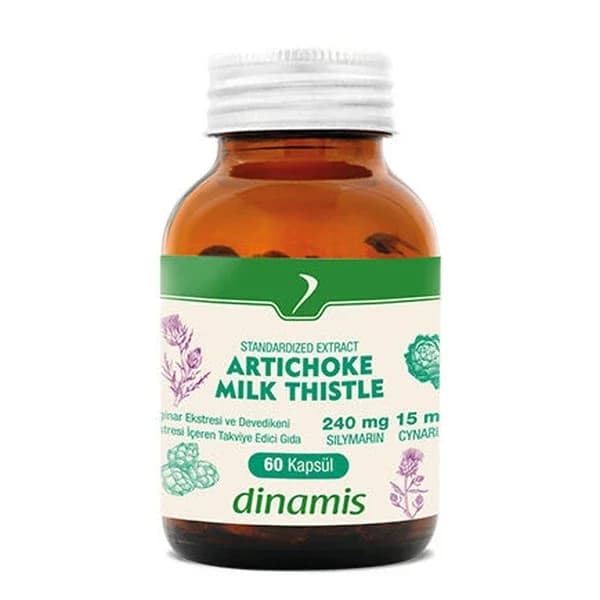 Dinamis Standardized Extract Artichoke Milk Thistle Supplement 60 capsules