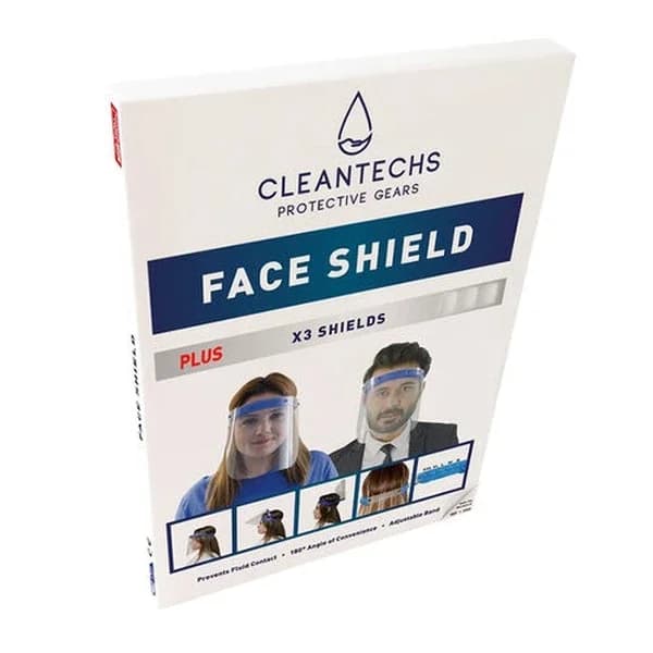 Cleantechs Plus Premium Boxed Face Shield with Anti-Fog Design