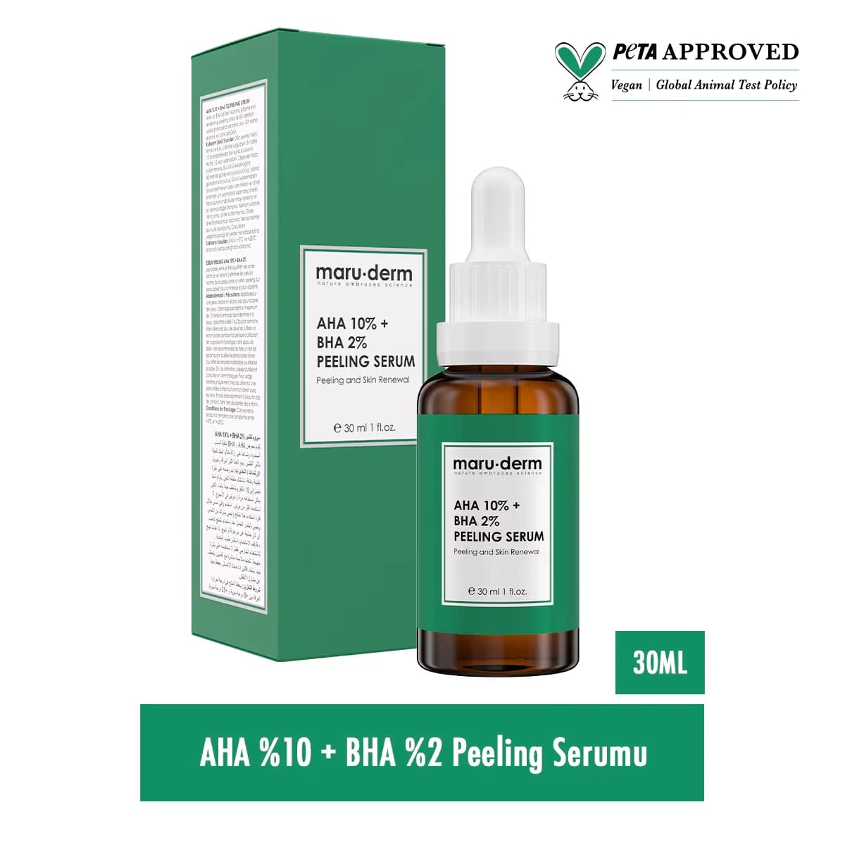 Maruderm Aha 10% + Bha 2% Peeling Mask Skin Care Serum 30 ml