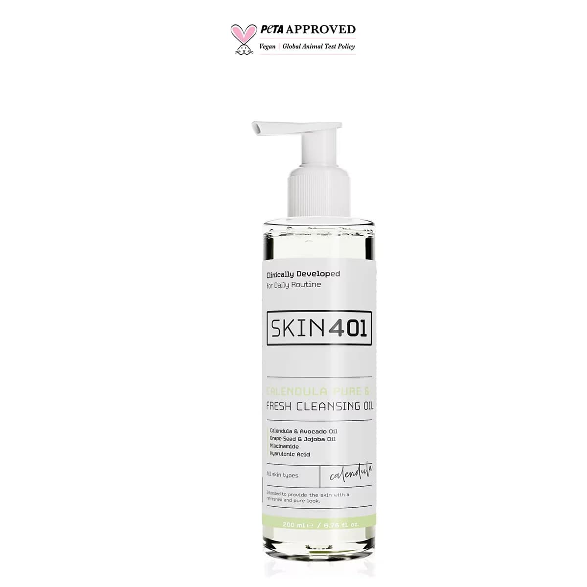 Skin401 Calendula Reinigungsöl - Pur & Frisch 200 ml