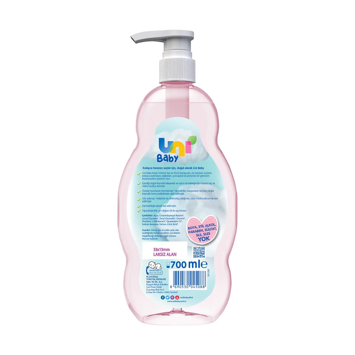 Uni Baby Easy Combing Hair And Body Shampoo 700 ml
