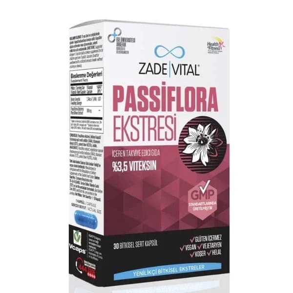 Zade Vital Passiflora Extract 30 herbal Capsules