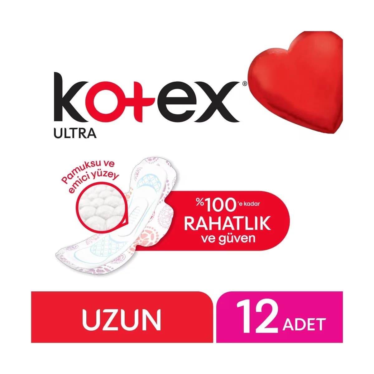 Kotex كوتكس فوط صحية مزدوجة طويلة للغاية، عبوة من 12 قطعة