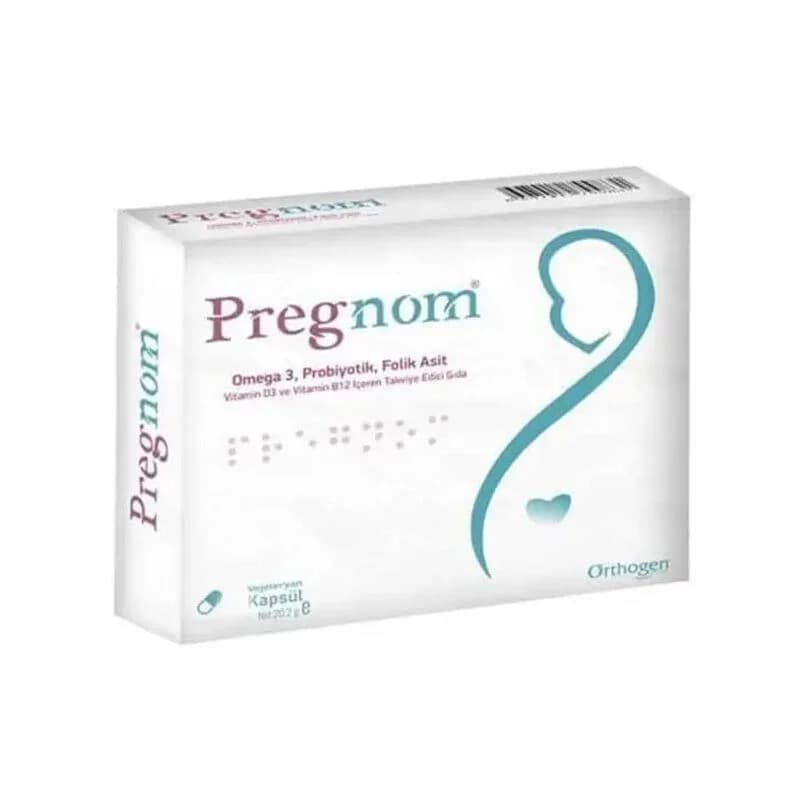 Pregnom Omega 3 probiotic Folic Acid 30 soft Gel Capsules