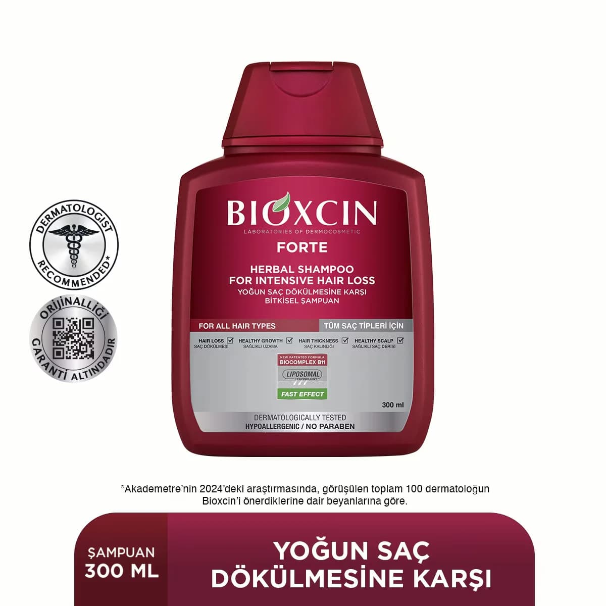 Bioxcin Forte Shampoo For Intensive Hair Loss 300 ml