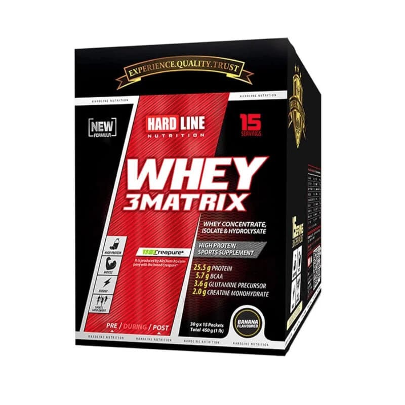 Hardline Whey 3 matrix Banana 30 g X 15 pcs 450 g