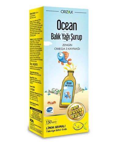 Orzax Ocean Omega-3 fish Oil Syrup Lemon Flavored 150 ml
