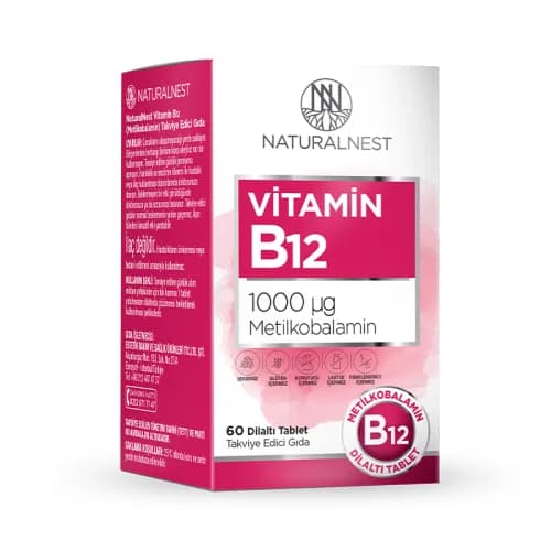 Naturalnest Vitamin B12 1000 mcg 60 sublingual Tablets