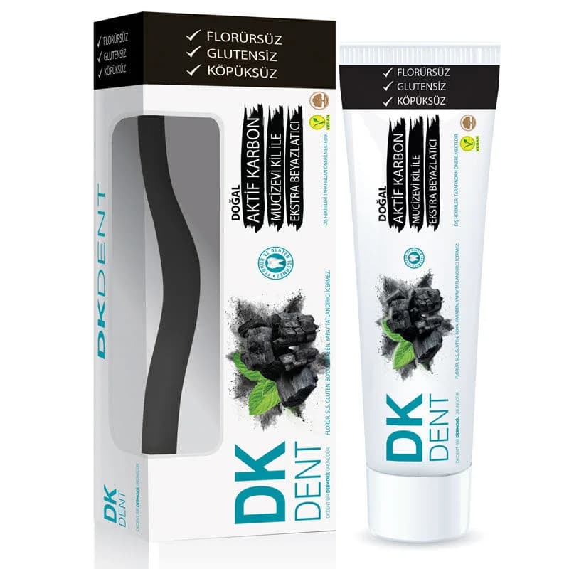 Dermokil Dk Dent Clay And Activated Carbon Toothpaste 75 ml - Toothbrush Gift
