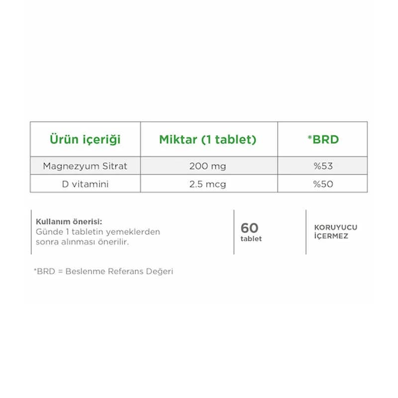 Dynavit Magnesiumcitrat 200mg & Vitamin D - 60 Tabletten