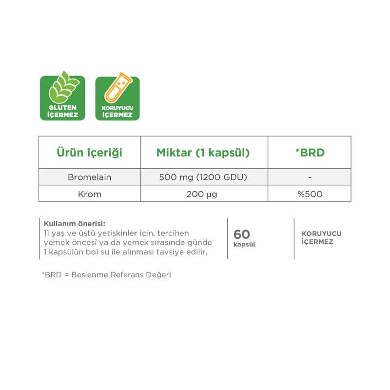 Dynavit Bromelain & Chrompicolinat Kapseln - 60 Stück