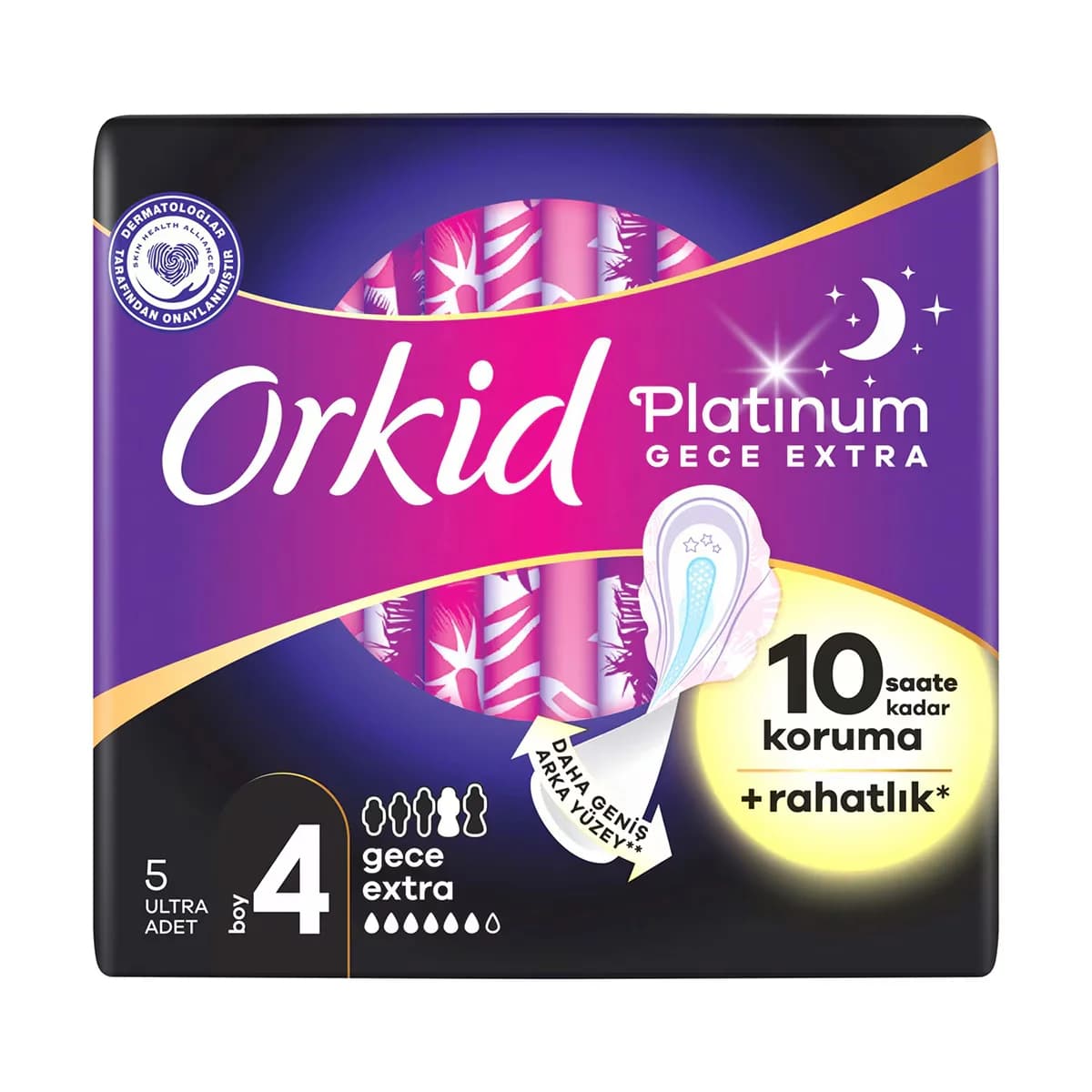 Orkid Platinum Night Extra (size 4) Sanitary Pad 5 pcs
