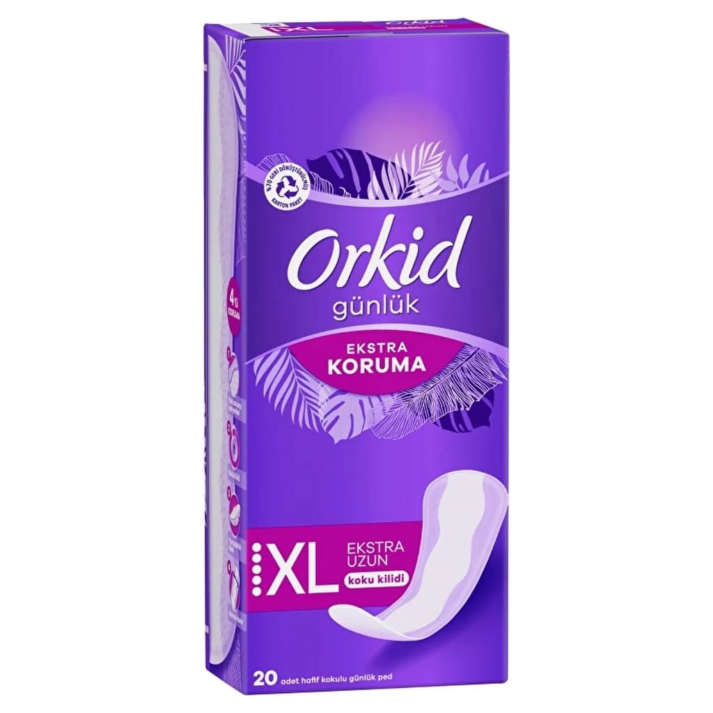 Orkid فوط أوركيد اليومية الطويلة جدًا للحماية الإضافية، 20 قطعة
