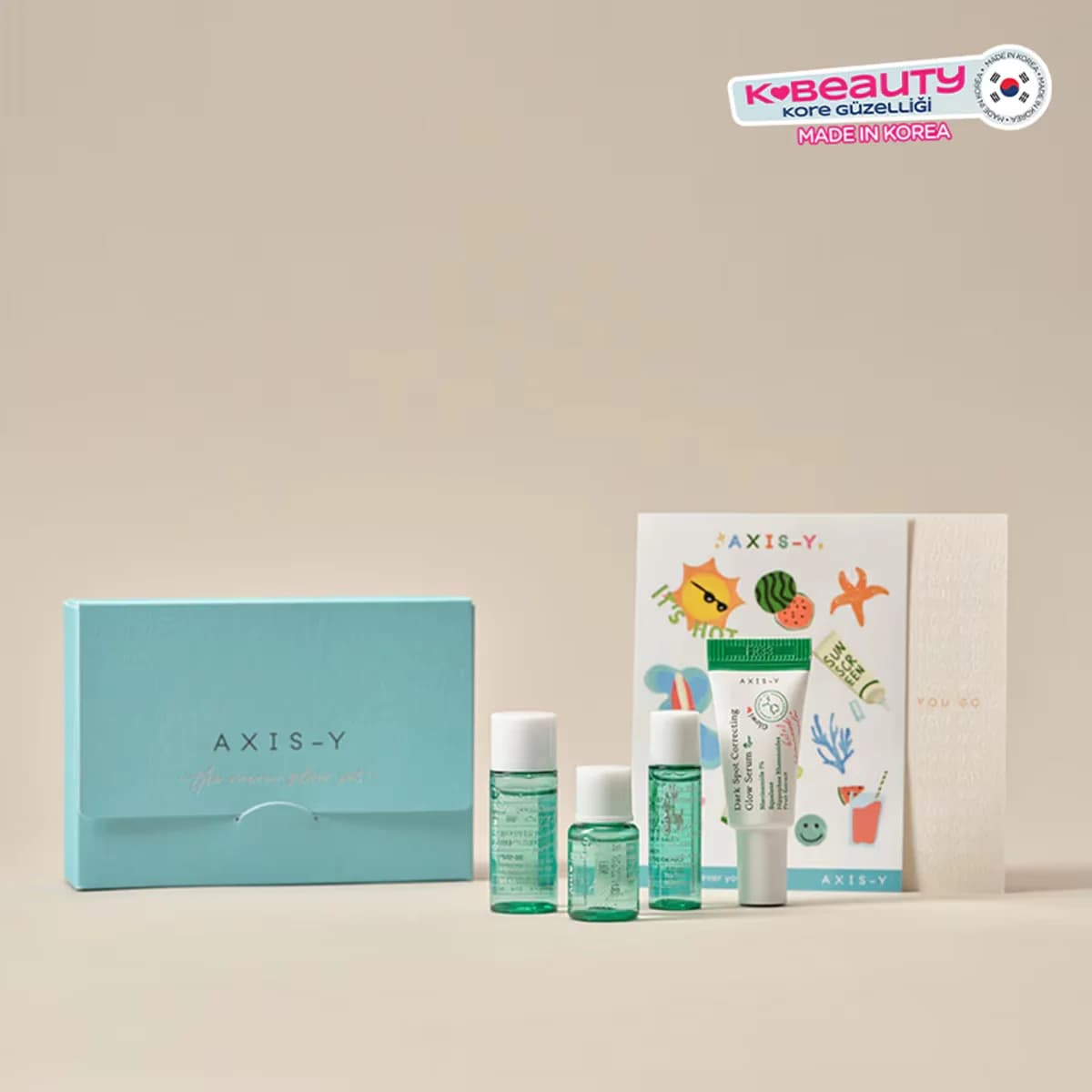 Axis-Y Mini Glow Hautpflege Set | Hydratisierende Aufhellungs-Essentials