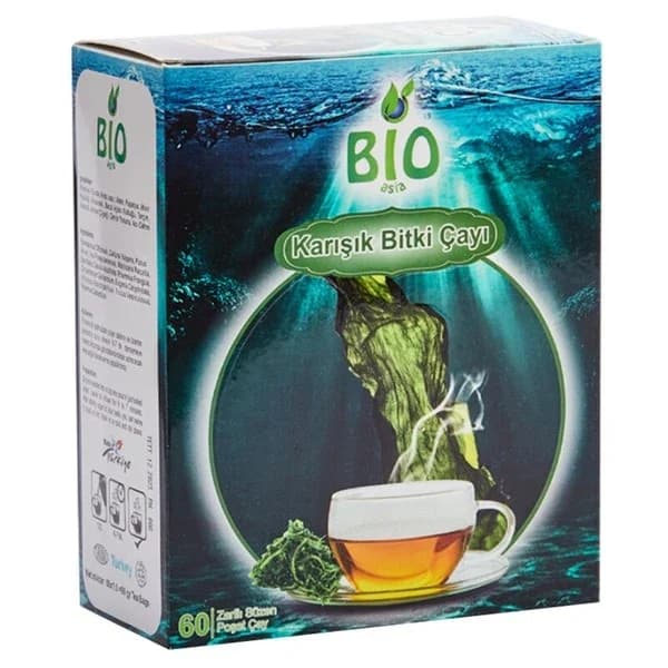 Bio شاي بيو آسيا المختلط بالأعشاب، 60 كيس شاي