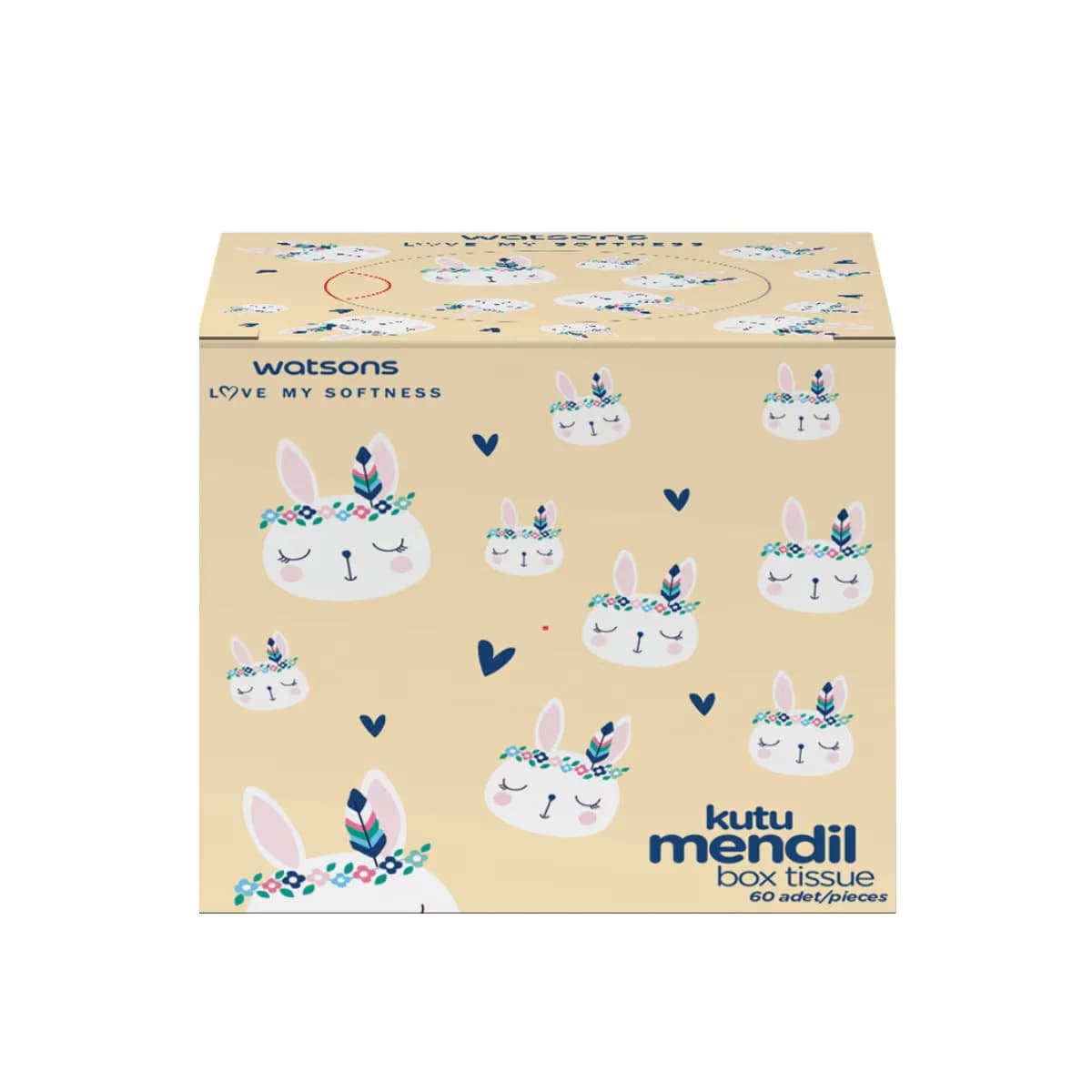 Watsons Rabbit Box Taschentücher - Soft, 3-lagig, 60 Stück