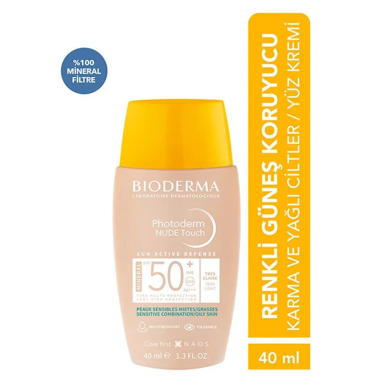 Bioderma Photoderm Nude Touch SPF50+ Sehr Helle Sonnencreme 40ml