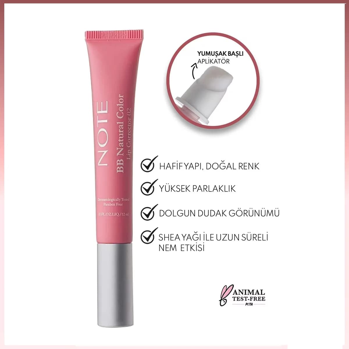 Note BB Lippenkorrektur - Feuchtigkeitsspendende Farbe & Glanz, 1 Stück