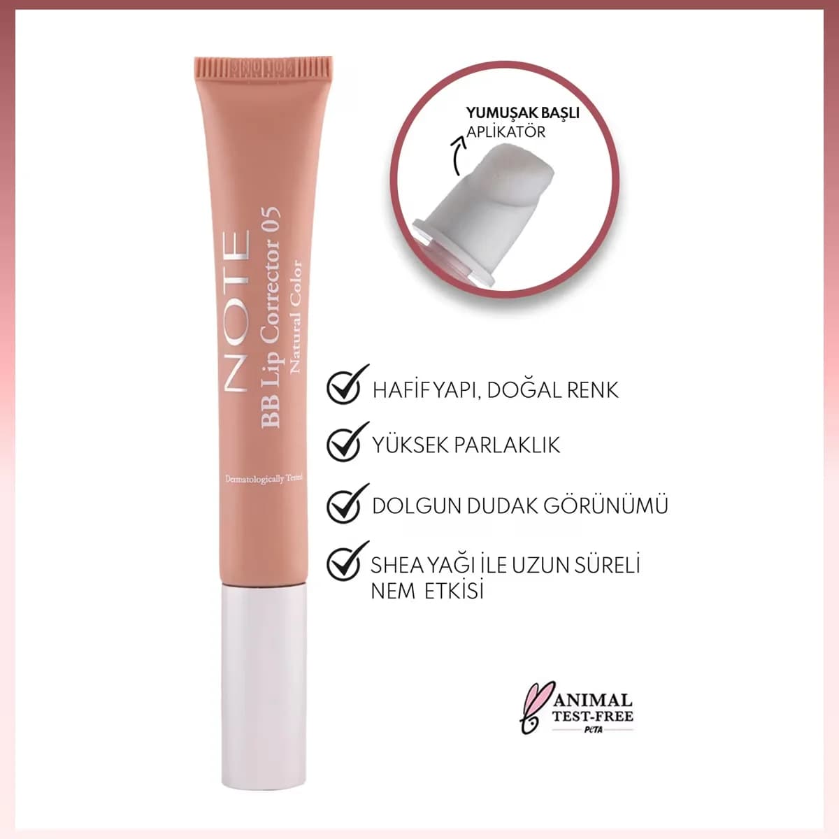 Note BB Lippenkorrektor 05 - Farbangleichender Lippen-Gloss, Feuchtigkeitsspendend
