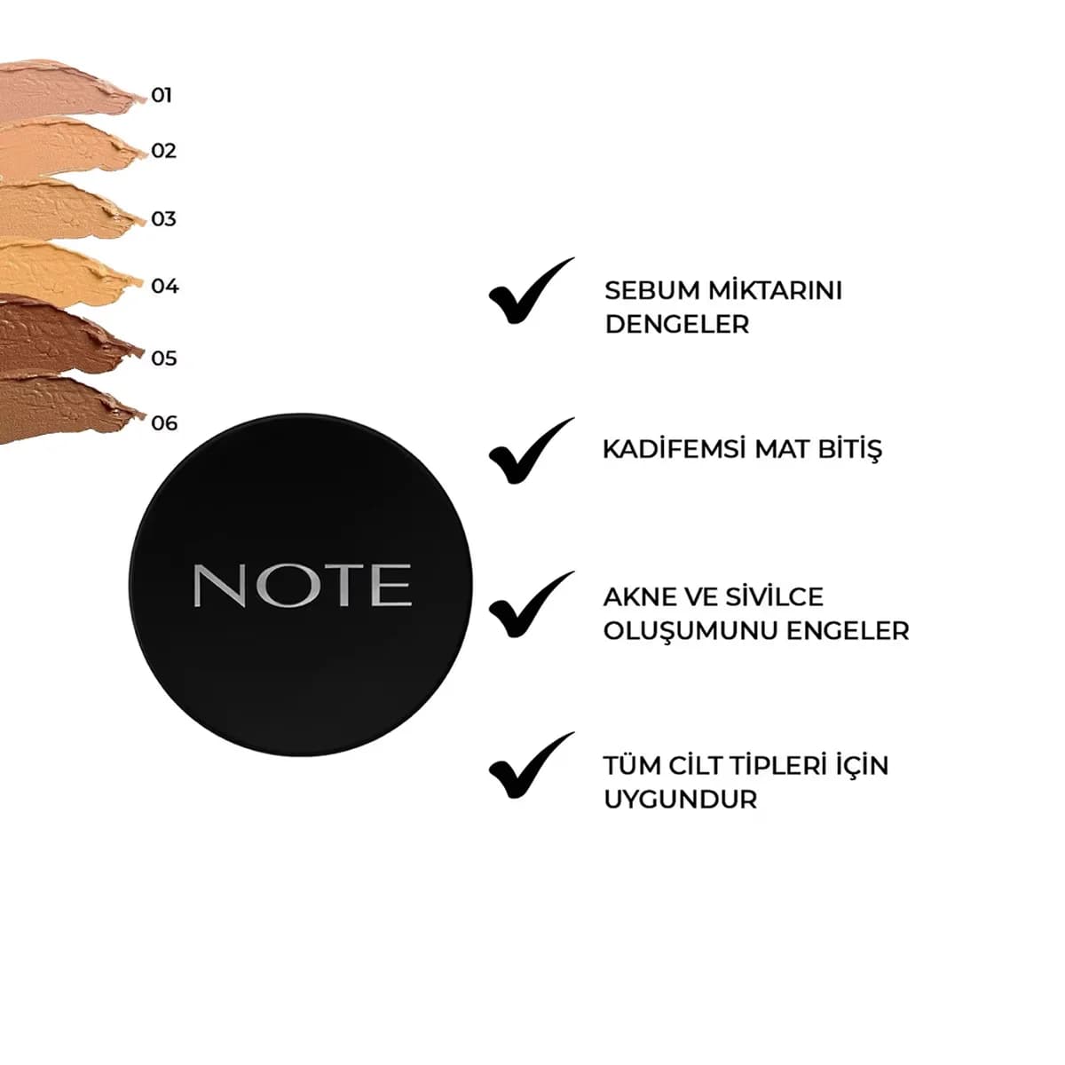 Note Luminous Silk Cream Powder 01 Beige - Mattes Finish & Hydratation