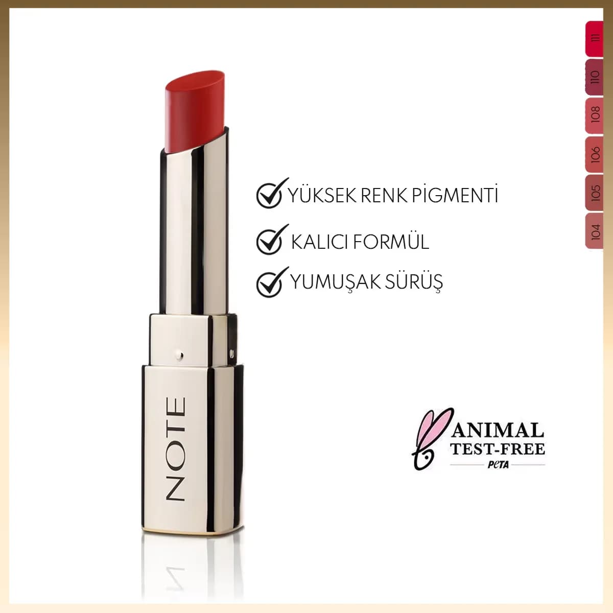 Note Iconic Matte Lippenstift 111 Fearless - Intensives Rot & Feuchtigkeitsspendend