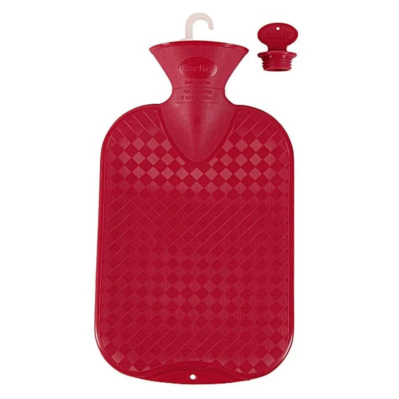 Fashy 2L Rote Wärmflasche - Ductless, Beruhigende Linderung