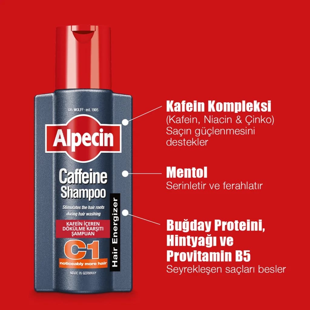 Alpecin Koffein Shampoo 250ml - Energetisierende Haarwachstumsformel