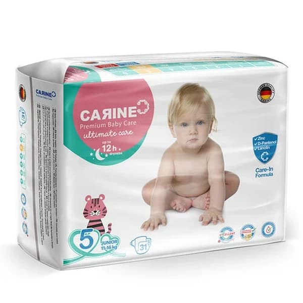 CARINE Premium Babywindeln Größe 5 - Junior, 31 Stück