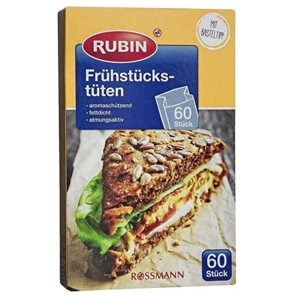 Rubin umweltfreundliche Sandwichbeutel - 60 Stück