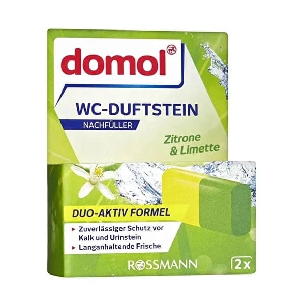 Domol WC Geruchsblock - Zitrone & Limette, 2 x 40g