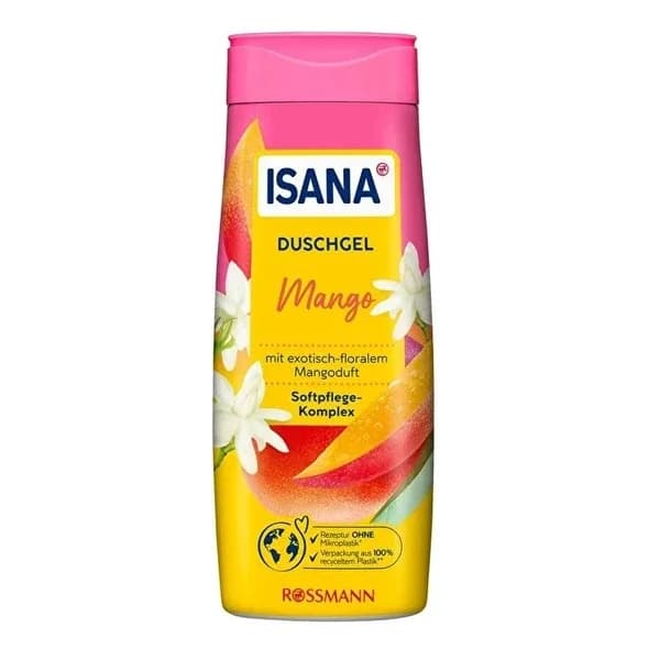 Isana Mango-Duschgel 300ml - Veganer Feuchtigkeitsspendender Reiniger