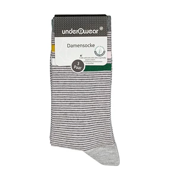 Bio-Baumwolle Rosa Gestreifte Socken 3er-Pack