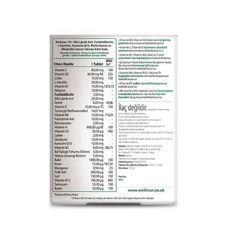 Vitabiotics Wellman 70+ Männergesundheitspräparat - 30 Tabletten