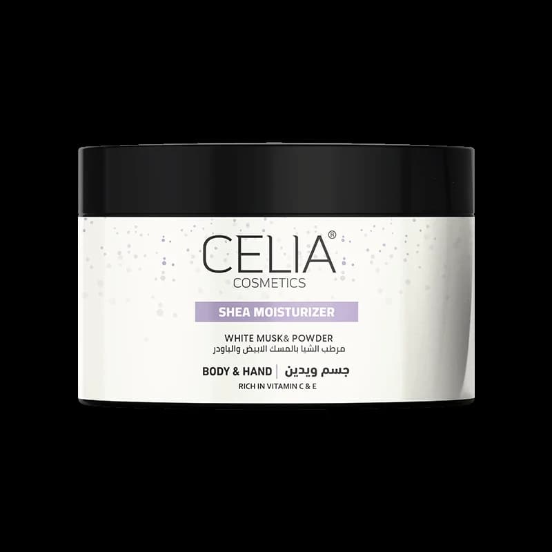 Sheabutterfeuchtigkeitsspender mit Moschus und Puder 300 ml von Celia