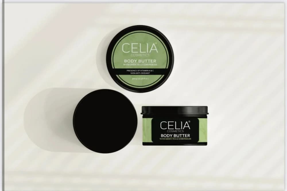 Celia Körperbutter mit grünem Tee und Zitronengras, Sheabutter und Kakaobutter 300g von Celia