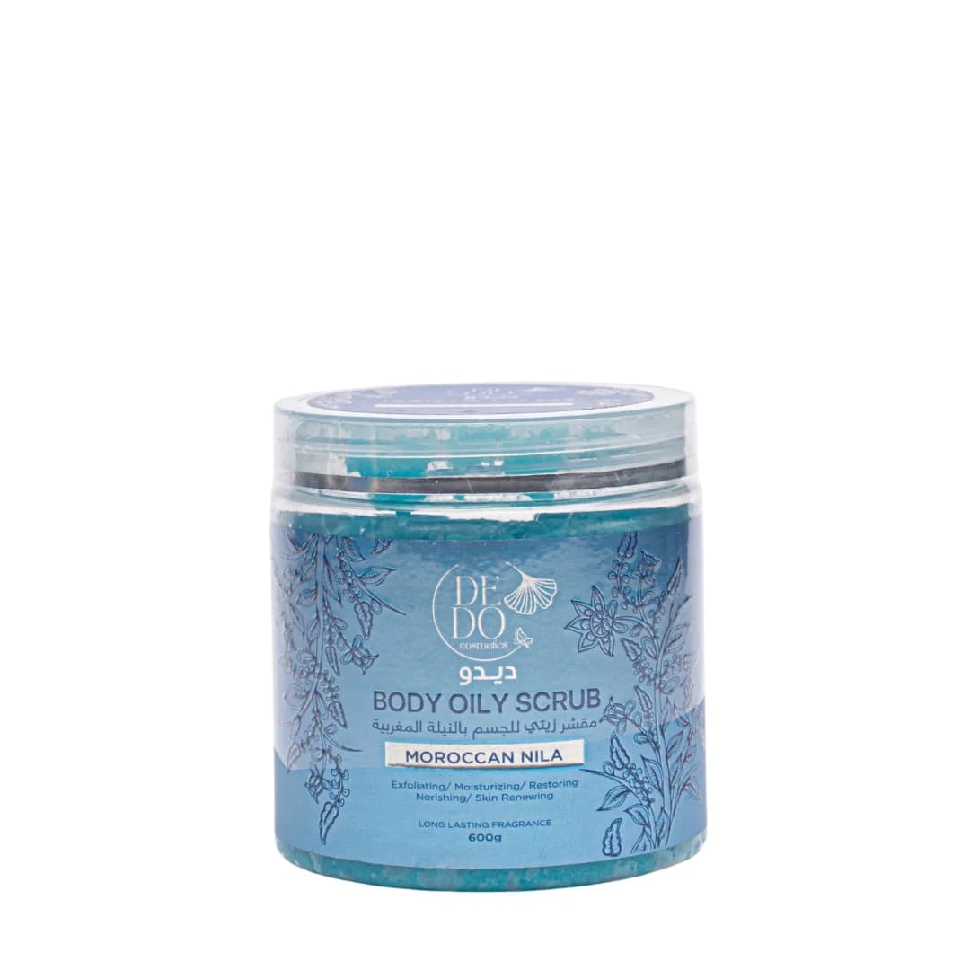 Marokkanisches Blau Nila Öl Zuckerpeeling von Dedu – 600 g