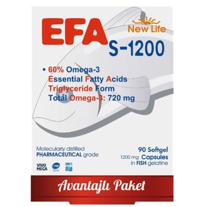 New Life EFA S-1200 Fischöl 90 Kapseln