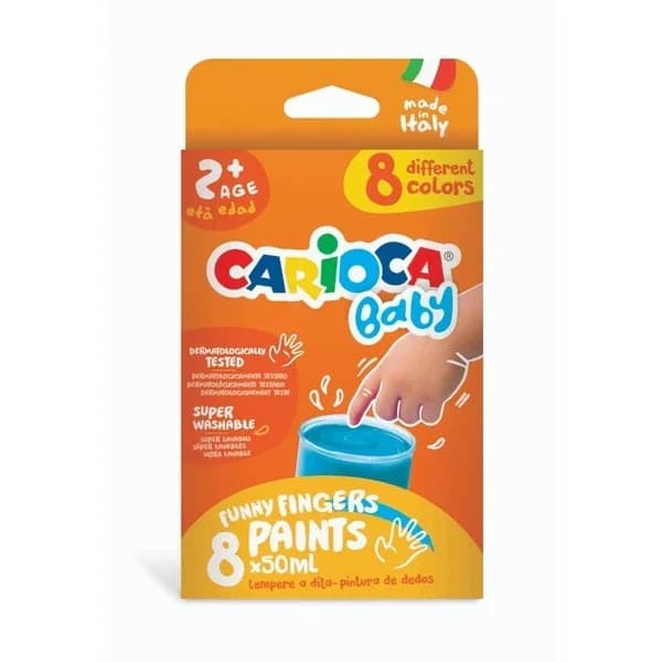 Carioca Baby Fingerfarben Set - 8 waschbare Farben für Kinder