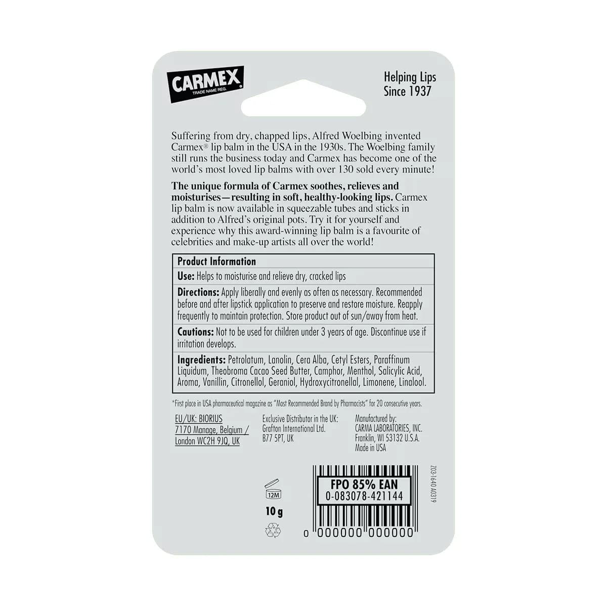 Carmex Original Lippenbalsam 10g