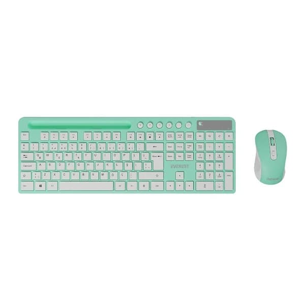 Everest Green Wireless Multimedia Tastatur- und Maus-Set KM-730