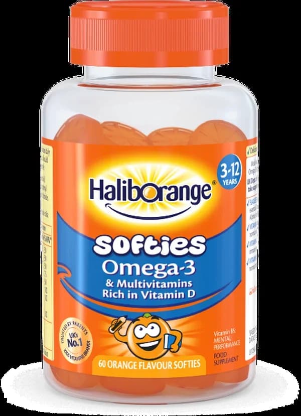 Haliborange Omega-3 Multivitamin Kapseln - 60 Orange Geschmack