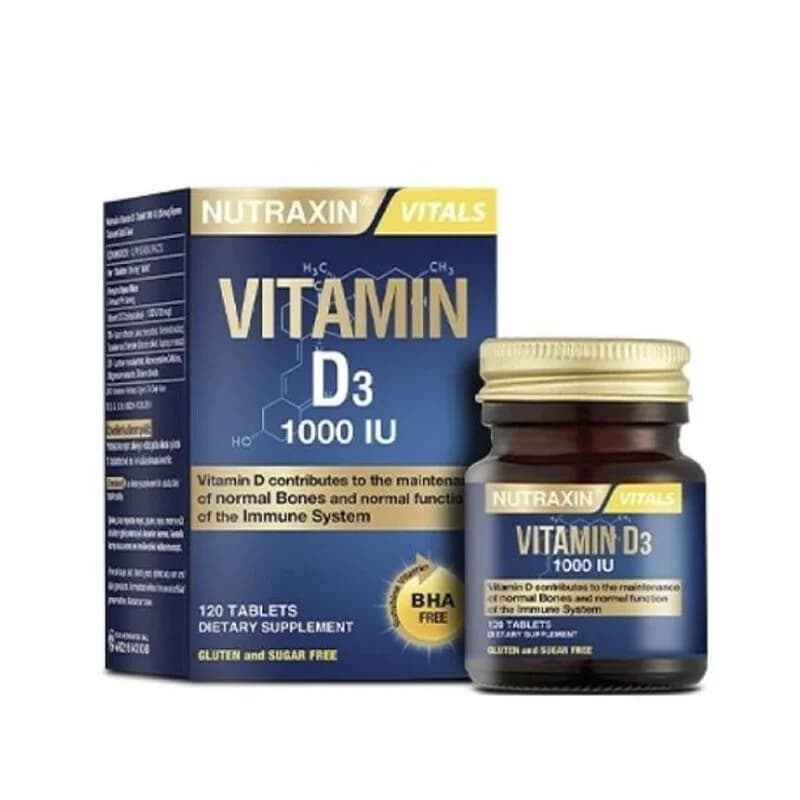 Nutraxin Vitamin D3 1000 IU - Tabletten für Knochen- und Immunsystemunterstützung