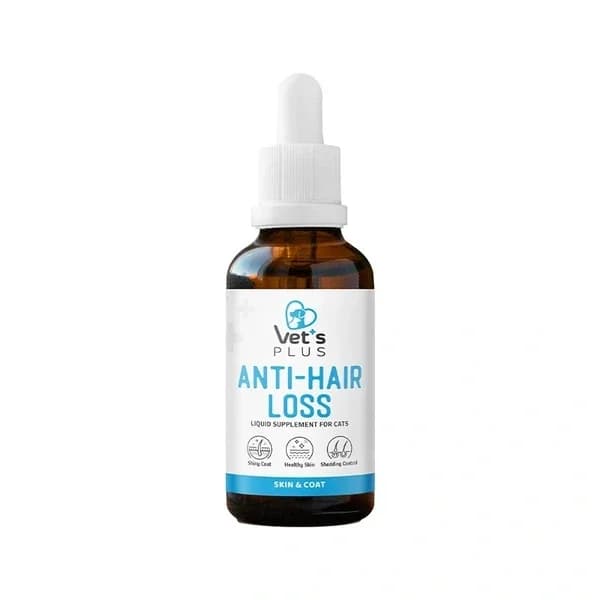 Vet's Plus Anti-Haarausfall Tropfen für Katzen | Biotin & Zink 50ml