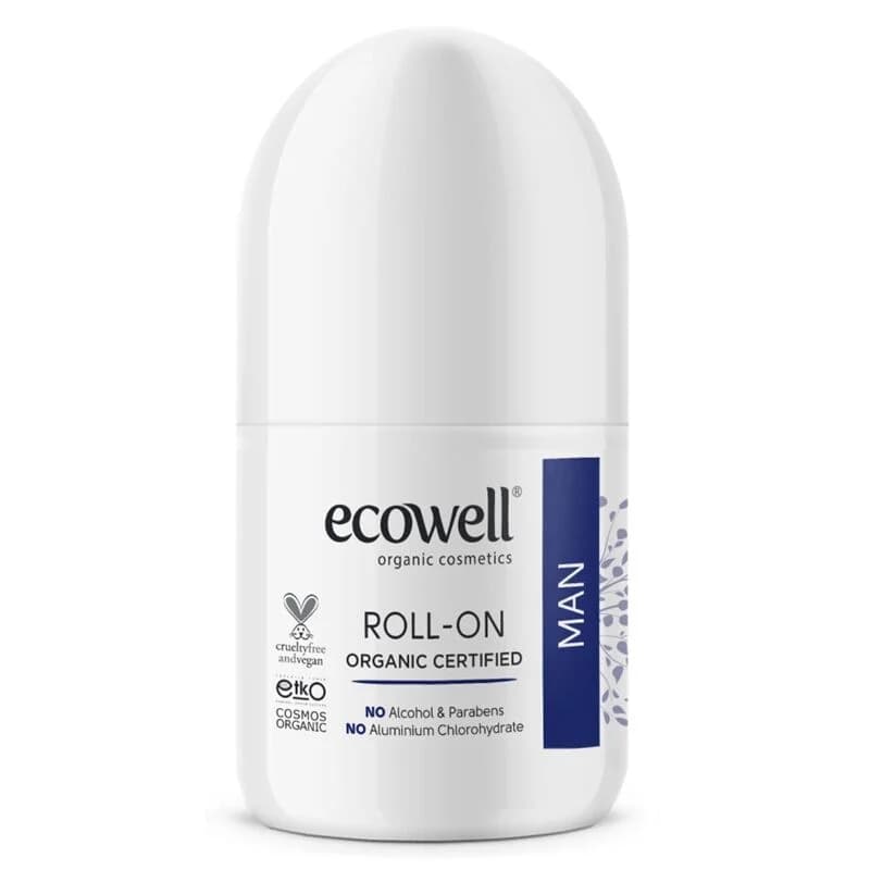 Ecowell Bio Roll-On Deodorant für Männer, 75 ml