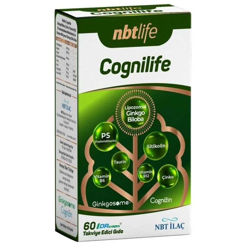 NBT Life Cognilife Kognitive Unterstützung Nahrungsergänzungsmittel - 60 Kapseln