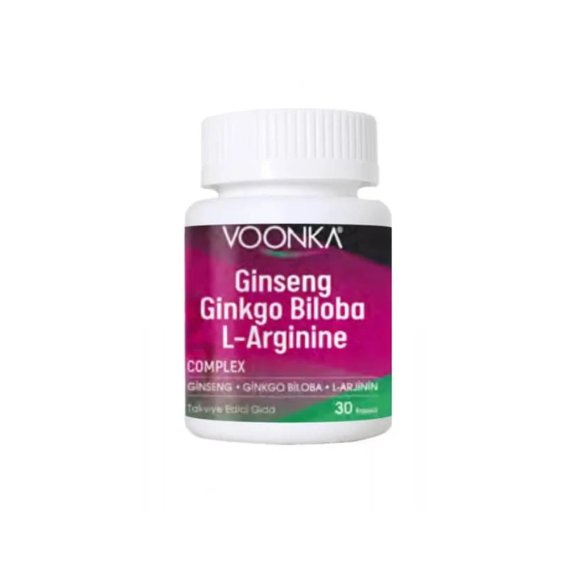 Voonka Ginseng Ginkgo Biloba L-Arginin Komplex 32 Kapseln